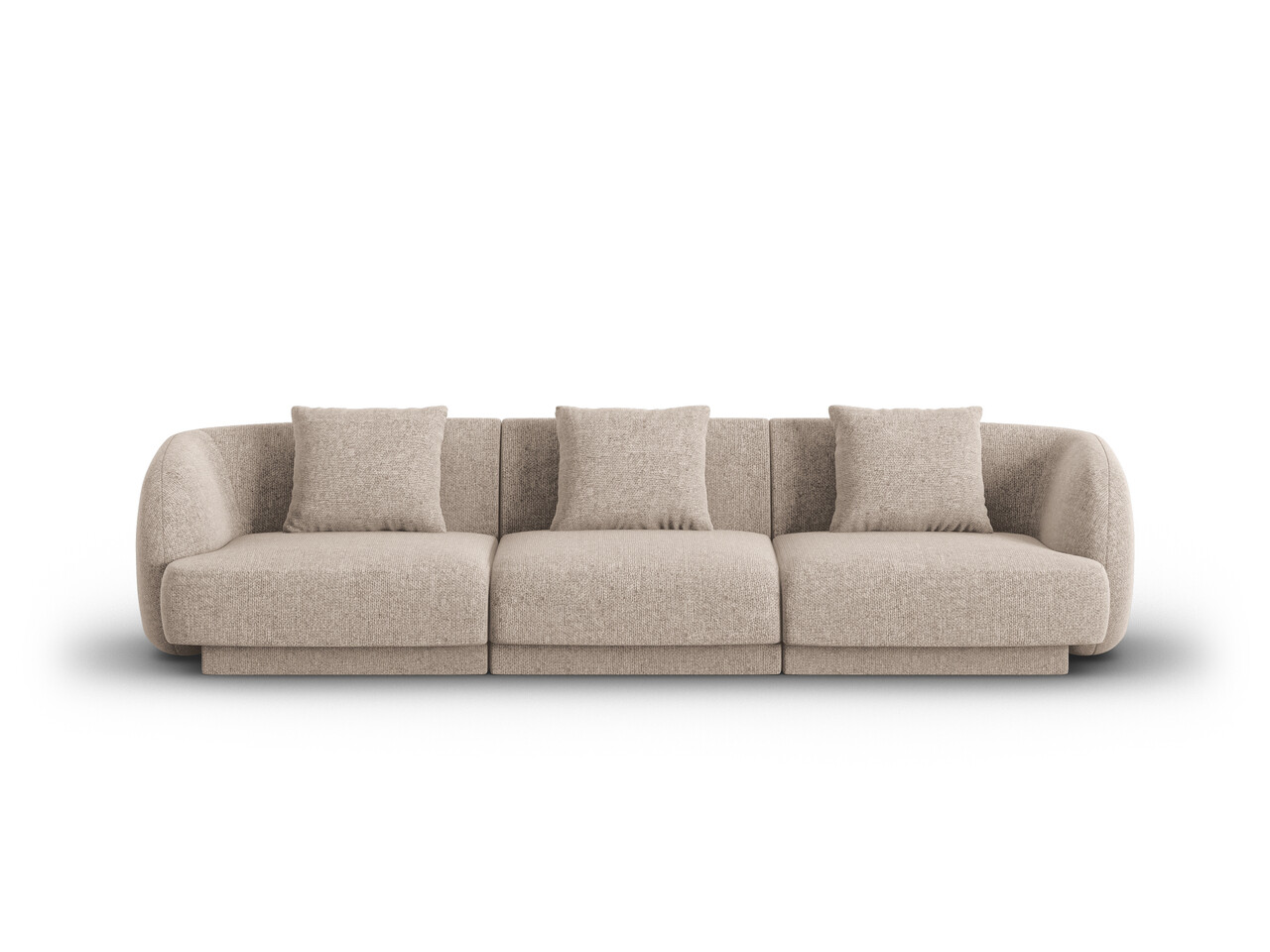 Canapea 3 locuri, Tulum, Cosmopolitan Design, 255x90x70 cm, tesatura chenille, bej - imagine 6